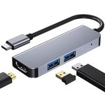3 in 1 USB-C / TYPE-C a 4K HDMI + 2 USB PORTS PORTS MULTIFUNZIONAMENTO PORTA MULTIFUNZIONAMENTO
