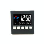 2159 Temperatura della famiglia e umidità Display Allarme Sveglia Sveglia elettronica Digital Display multi-funzione Screen a colori Orologio (nero)
