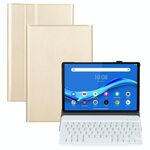 Tastiera a retroilluminazione Bluetooth rimovibile AM10S Ultrathin Horizontal flip custodia in pelle flip con supporto per Lenovo M10 Plus 10.3 pollici X606F (oro)
