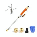 Giardino Irrigazione Irrigazione Alta pressione Tubo flessibile Ugello spray Autolavaggio Auto Lavaggio Set di strumenti di pulizia (arancione)