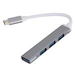 C809 USB 3.0 x 1 + USB 2.0 x 3 a USB-C / Type-C Adattatore multifunzione multifunzione (grigio)
