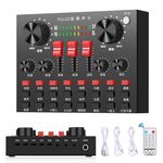 Pulluz Live Broadcasting Sound Card Bluetooth Karaoke Karaoke Scinging Recording Sound Mixer per il telefono cellulare / computer / laptop / tablet PC, versione cinese (nero)