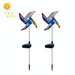 2 pz / set lampada a vento solare lampada da giardino all'aperto luce decorativa lampada da giardino a led (luce colorata)
