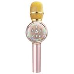 K2 Bluetooth 5.0 Karaoke Live Colorful Lights Wireless Bluetooth Microfono (oro)