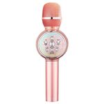 K2 Bluetooth 5.0 Karaoke Live Colorful Lights Wireless Bluetooth Microfono (oro rosa)