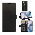 Per Motorola One 5G ACE R64 Texture Singola custodia a flip orizzontale orizzontale con supporto e carte Slot e portafoglio e cornice fotografica (nero)