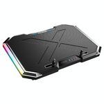 NUOXI Q8 Notebook Radiatore a schermo schermo LCD Controllabile RBG Luminescenza Base di raffreddamento del computer (nero)