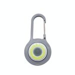 3 PCS Mini moschettone COB torcia elettrica portachiavi portatile portatile da esterno notturno luce di pesca a luce casuale consegna colore (grigio)