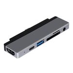 6 in 1 Type-C a HDMI / PD / USB3.0 / Audio / SD & TF Card Reader Hub Converter per iPad Pro