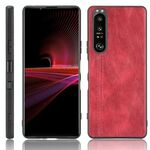 Per Sony Xperia 1 III antiurto antiurto cucito modello di mucca PC + custodia PU + TPU (rosso)
