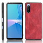 Per Sony Xperia 10 III antiurto antiurto cucito modello di mucca PC + custodia PU + TPU (rosso)