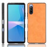 Per Sony Xperia 10 III antiurto antiurto modello di mucca per cucire PC + custodia PU + TPU (arancione)