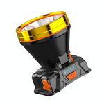LED Night Fishing Charge Head Light Outdoor Camping Pesca Minatore Pesca Luce torcia a luce testata con display di carica, colore: 40 perline lampada luce gialla