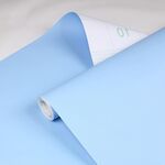 Carta da parati autoadesiva in tinta unita 0,6x3 m PVC addensato con colla Adesivi per asilo per bambini in tinta unita (azzurro Y814)
