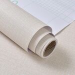 Carta da parati autoadesiva in tessuto imitazione PVC Carta da parati autoadesiva impermeabile Adesivi murali spessi Sfondo TV Decorazione murale Carta da parati in lino Dimensioni: 60 cm x 3 m (Beige A601)
