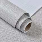 Carta da parati autoadesiva in tessuto imitazione PVC Adesivi murali spessi impermeabili Sfondo TV Decorazione murale Carta da parati in lino Dimensioni: 60 cm x 3 m (Grigio chiaro A603)
