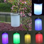Outdoor Waterproof Solar Light Bucket Shape LED Courtyard Garden Hanging Lamp Night Light(Colorful Light)