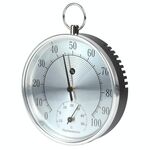 Mini tempometro per l'igrometro da esterno a forma di orologio a forma di clock a forma di orologio con anello appeso (argento)