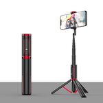 Stick Selfie Bluetooth con Treppiede Multi-funzione Gimbal Mobile Phone Fill Light Supporto in diretta (Red Red)