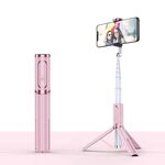 Stick Selfie Bluetooth con Treppiede Multi-funzione Gimbal Mobile Phone Fill Light Live Support (Girl Powder)