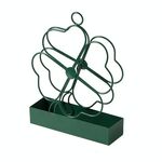 Semplice porta zanzariera in ferro battuto da appendere, portatile, ignifugo, porta zanzare, bruciatore di incenso, ornamenti a quattro foglie di erba (verde inchiostro)
