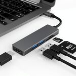 5 in 1 Tipo-C a HDMI + 2 x USB 3.0 + SD / TF Slot Slot Slot Slot Slot Adapter