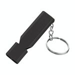 10 pezzi MNL-006 in lega di alluminio doppio tubo ad alta frequenza fischio per bambini Survival Fischio di sopravvivenza con portachiavi (nero)