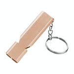 10 PCS MNL-006 in lega di alluminio doppio tubo ad alta frequenza fischio per bambini Sopravvivenza di sopravvivenza all'aperto con portachiavi (oro rosa)