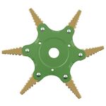 2 PCS Falciatrice dentata Blade a sei foglie Cyclone Blade Agricultural Weereder Parts (Golden Blade insaccato verde)