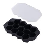 2 PCS Bar Whiskey Silicone Ice Vassoio Stampo, Specifica: 13 Grid HoneyComb Cover (Nero)