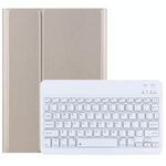 Dy-M10rel 2 in 1 tastiera Bluetooth rimovibile + custodia protettiva in pelle con supporto per Lenovo Smart Tab M10 REL (oro)