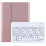 Dy-E10 2 in 1 tastiera Bluetooth rimovibile + custodia protettiva in pelle con supporto per Lenovo Tab E10 (oro rosa)