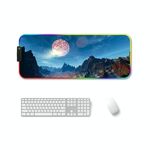 350x900x4mm F-01 Gomma Trasferimento termico RGB Luminoso Pad Mouse antiscivolo (Picco di neve)