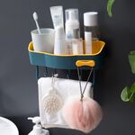 Telaio di stoccaggio della mensola per il bagno senza punzoni da 2 pezzi della mensola del punzone (inchiostro verde)
