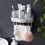 Telaio di stoccaggio della mensola per il bagno senza punzoni da 2 pezzi del pz (bianco)