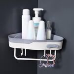 Scaffale da bagno a forma di triangolo a forma di punzone da 2 pezzi (bianco)