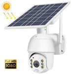 Telecamera WiFi T16 1080P Full HD ad energia solare, supporto allarme PIR, visione notturna, audio bidirezionale, scheda TF