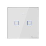 Sonoff T2 Touch Interruttore a parete con pannello in vetro temperato da 86 mm Interruttore tattile Smart Home, compatibile con Alexa e Google Home, AC 100V-240V, spina europea