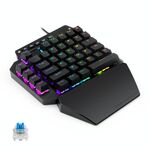 K700 44 Tasti RGB RGB Luminoso Asse commutabile Gaming Tastiera con una sola mano, lunghezza del cavo: 1m (albero blu)