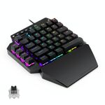 K700 44 Tasti RGB RGB Luminoso Asse commutabile Gaming Tastiera con una sola mano, lunghezza del cavo: 1m (albero nero)