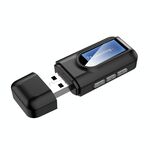 Adattatore audio per trasmettitore e ricevitore Bluetooth 5.0 USB T11 2 in 1 con schermo LCD (nero)