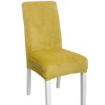 Fodera per sedia semi-interna in velluto ispessimento semplice, morbido, ad alta elasticità, per hotel (giallo verde)
