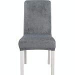 Fodera per sedia semi-interna in velluto ispessimento semplice, morbido, ad alta elasticità, per hotel (grigio carbonio)
