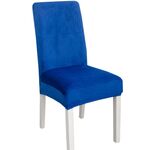 Fodera per sedia semi-interna in velluto ispessimento semplice, morbido, ad alta elasticità, per hotel (blu reale)