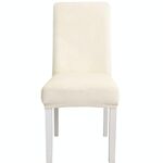 Fodera per sedia semi-interna in velluto ispessimento semplice, morbido, ad alta elasticità, per hotel (Beige)
