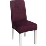Fodera per sedia semi-interna in velluto ispessimento semplice, morbido, ad alta elasticità, per hotel (viola uva)