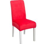 Fodera per sedia semi-interna in velluto ispessimento semplice, morbido, ad alta elasticità, per hotel (rosso)