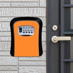 Cassetta di sicurezza con chiave per armadietto a muro con serratura con password Scatola portaoggetti in metallo (arancione)