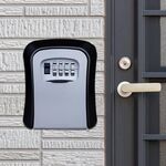 Cassetta di sicurezza con chiave per armadietto a muro con serratura con password Scatola di immagazzinaggio in metallo Porta (grigio)