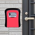 Cassetta di sicurezza con chiave per armadietto a muro con serratura con password Scatola di immagazzinaggio in metallo Porta (rossa)